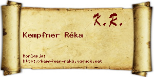 Kempfner Réka névjegykártya